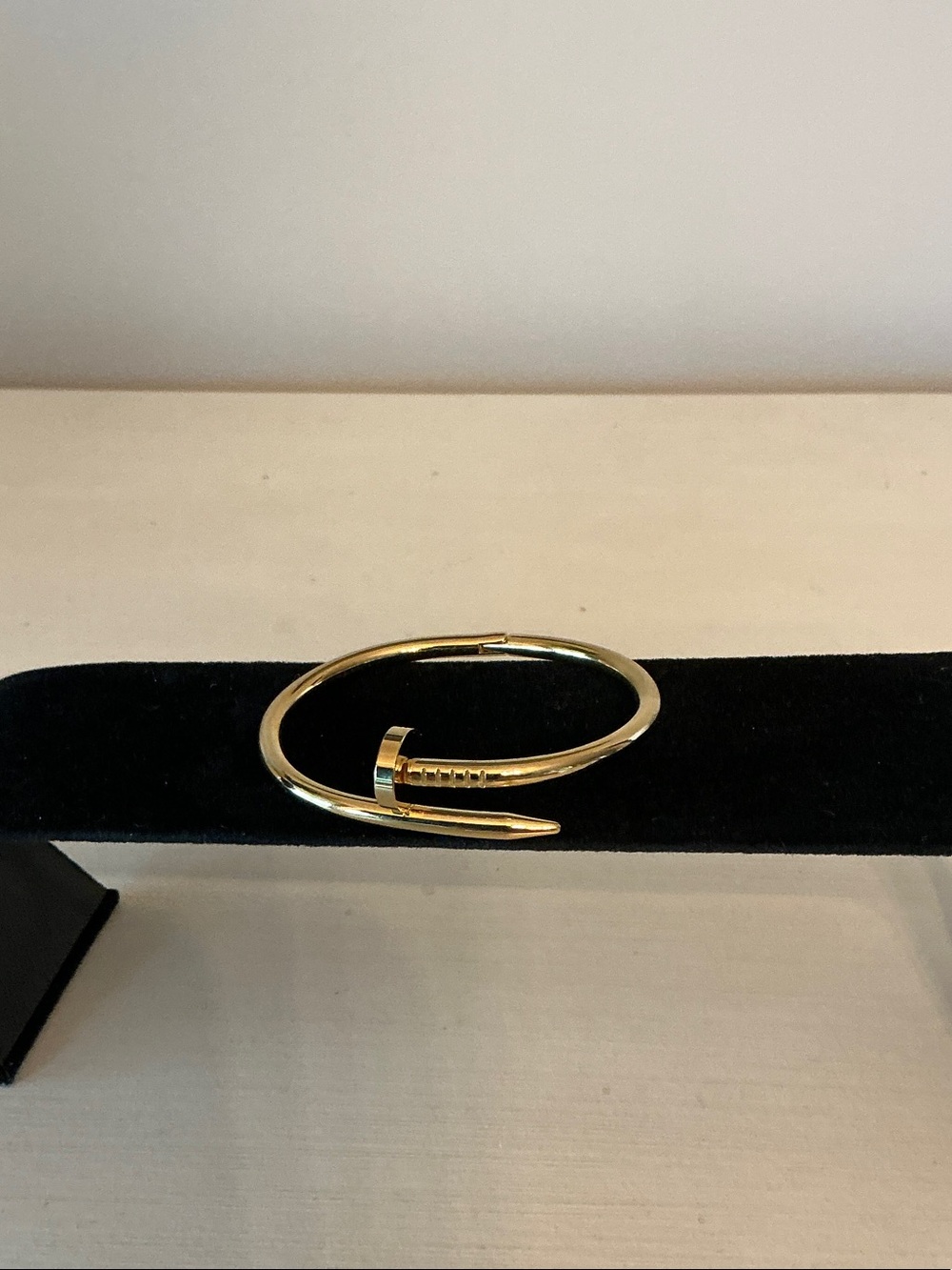 Gold Over Stainless Steel Nail-Style Bracelet